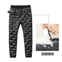 Outdoor punching pants male and female winter down P suede upgrade thickened Warm Windproof Waterproof Down Pants Mountaineering Pants Big