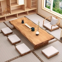Japanese solid wood tea table and chair combination tatami kang table kung fu coffee table sitting floor table tea room long zen low tea table