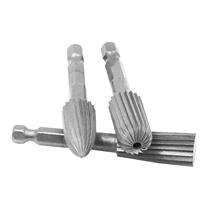  5 pieces Hexagonal handle High speed steel Wood working rotary filing knife Profiled Filing Knife electric polished head 6 35mm shank