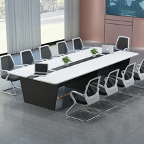 Conference table long table simple modern large reception table negotiation training table strip board conference room table and chair combination