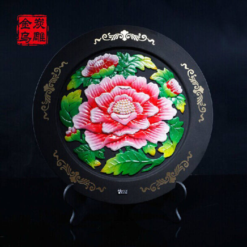 Golden U Charcoal Sculptures Rich hibiscus Charcoal Sculpture Pendulum Pieces Home Ornament Jo Relocation Gift of the Living Gift Living Room Genguan-Taobao