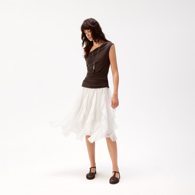 Redolence Irregular Lace Gauze Skirt for Women, Multi-Piece Splicing Chiffon Ruffles, Light and Versatile Mid-Length Skirt Redolence Irregular Lace Gauze Skirt for Women, Multi-Piece Splicing Chiffon Ruffles, Light and Versatile Mid-Length Skirt