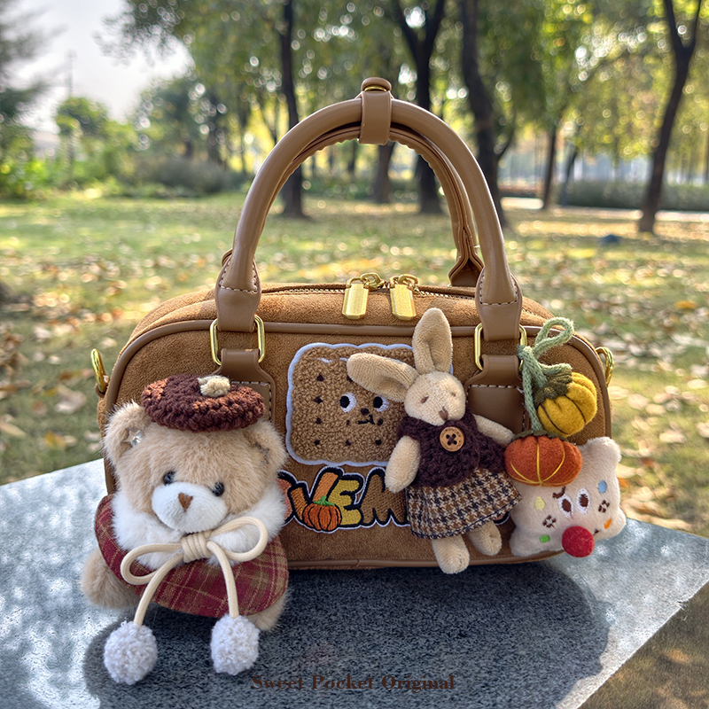 Girlfriend Gift Designer Original Handmade Doll Bag Frosted Leather Women's Commuter Daily Tote Bag Crossbody Bag
