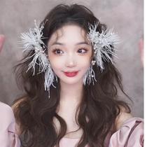 Exquisite handmade bridal clip earrings 733