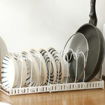 Bowl rack multi-functional telescopic desktop kitchen storage rack iron pot lid storage rack multi-layer adjustable pot rack