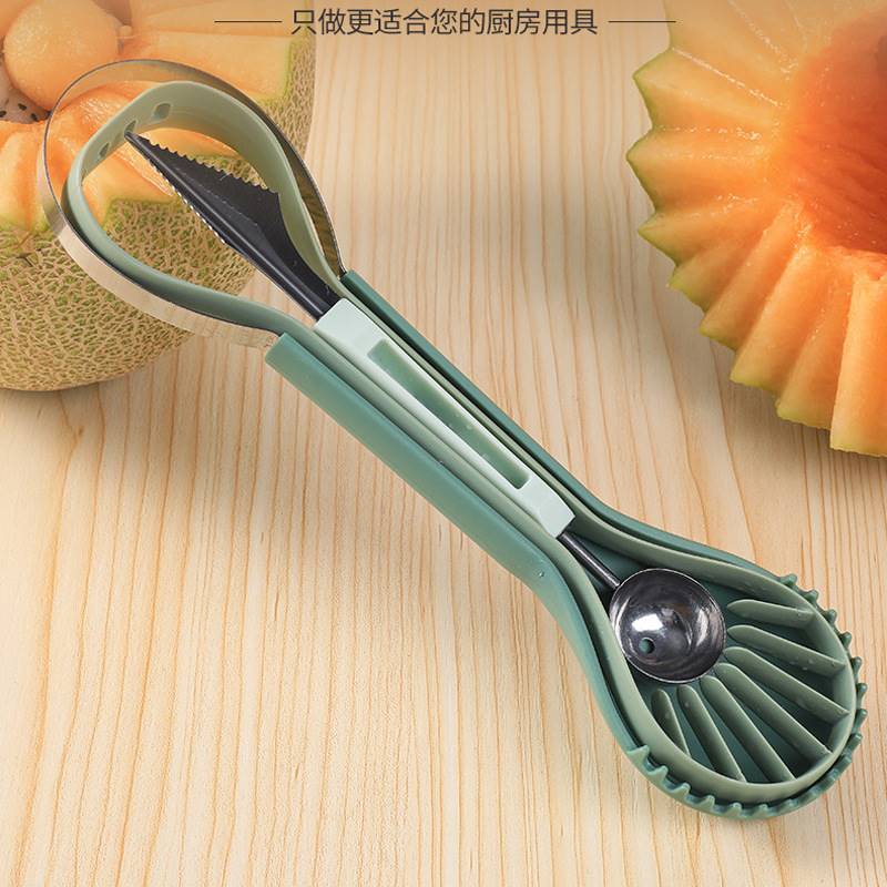 Cherry row Three-in-one fruit digger fruit parquet of fruit parquet earner Carved Knife Suit Fruit Spoon Watermelon Spoon Tool-Taobao