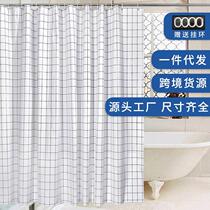 Cross-border Amazon PEVA shower curtain in stock bathroom bathroom partition curtain waterproof and mildew-proof lattice shower curtain manufacturer