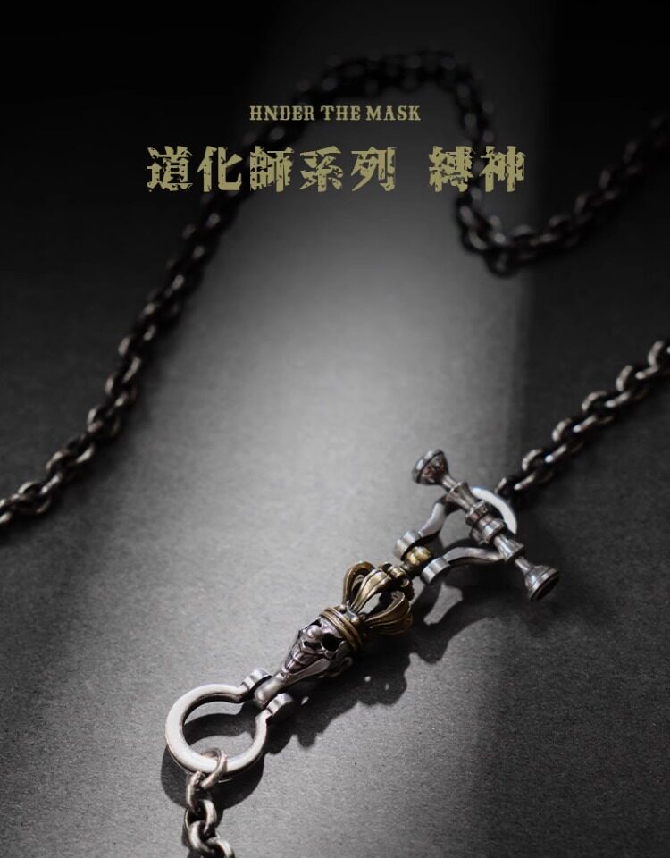 Серебряное ожерелье arthur.k日本原创手工做旧925银缚神皇冠骷髅小丑项链不限量