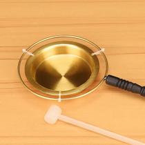 New pure copper pan solid wood long handle clear sound Buddhist temple wooden fish copper chime Buddhist utensils Taoist supplies