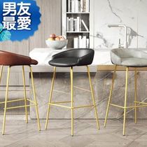 Nordic light luxury bar chair home modern simple high chair wrought iron leisure o bar front desk cafe high chair