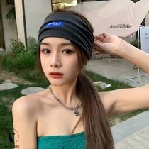 VALVOELITE trendy sports headband womens wide-brimmed fitness headscarf running sweat-absorbent breathable hair yoga headband