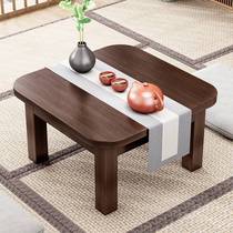 Kang table solid wood square table Nan bamboo tatami small tea table square bed with dining table learning short table Floating Window Table