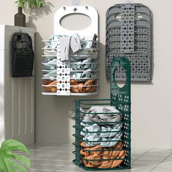 Dirty clothes basket folded large-sized dirty clothes basket clothes laundry wall hanging toilet bathroom household dirty clothes storage basket