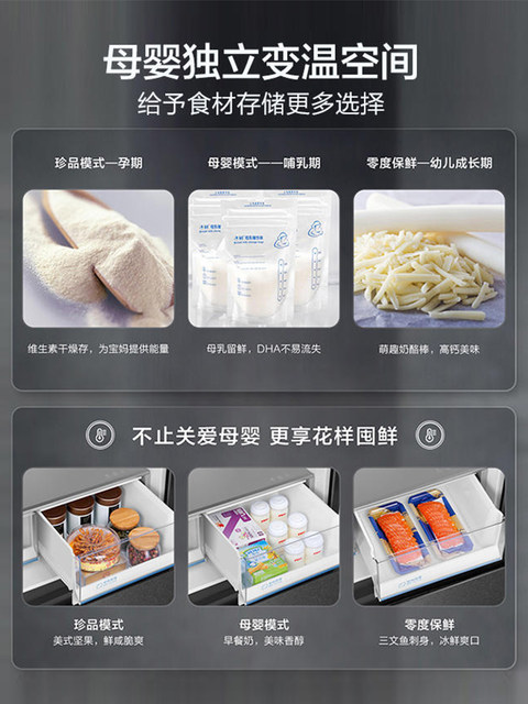 Haier refrigerator 510L French multi-door four-door ultra-thin embedded large-capacity household first-class frequency conversion air-cooled frost-free