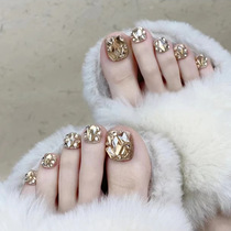 Xumengdie j-095 champagne diamond toenail manicure nail polish glitter toenail finished flash toenail patch wear