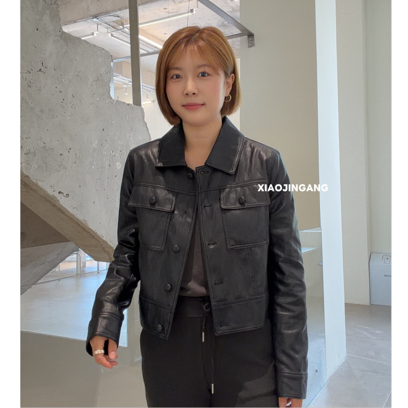 Little King Kong Women's Clothing - [Dark Night Stars] New Korean Style Fashion Black Lapel Versatile Leather Jacket
