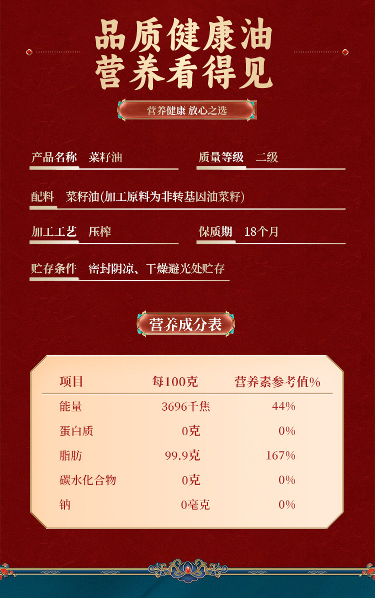 安享好物 安享B级菜籽油-熊猫炒堂特香菜籽油 国标