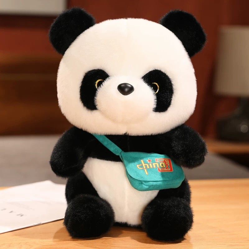 Cute Floral Chinese Panda Plush Toy, Realistic Panda Doll, Panda Birthday Gift for Girlfriend Cute Floral Chinese Panda Plush Toy, Realistic Panda Doll, Panda Birthday Gift for Girlfriend