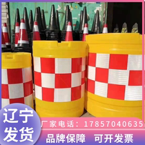 Traffic warning sand bucket fiberglass anti-collision bucket blow rotomolded anti-collision bucket water horse enclosure cylindrical