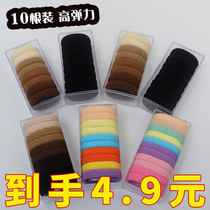 Headband 2024 new high-end leather case for girls high-end hair tie ponytail rubber band childrens high-elastic rubber band