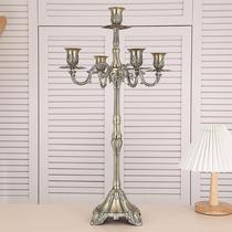 Metal five-headed candle holder high-end household light luxury wedding Western restaurant candlelight birthday home decoration candle holder ornaments