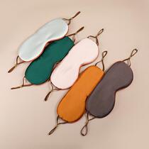 Travel sleeping shade eye mask breathable double-sided warm and cool cover simulated silk sleep eye mask small gift