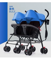 Синяя тележка для близнецов