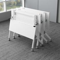 Conference table folding training table mobile desk training table and chair combination splicing strip table conference room with wheels direct sales