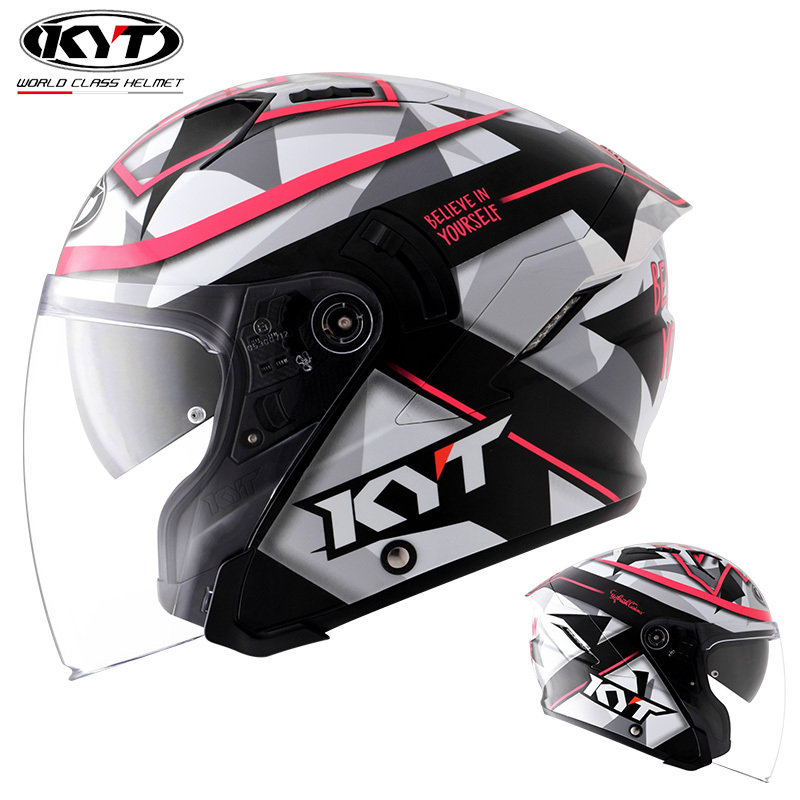 Kyt Helmet Three-Quarter Half Helmet All-Season Motorcycle Safety Helmet for Men Official Imported Motorcycle Riding Helmet for Women Summer