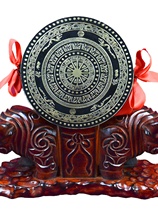 New Guangxi Bronze Drum Zhuang Cultural Heritage Hand-cast Large Bronze Drum Office Decoration National Characteristic Gift Sales
