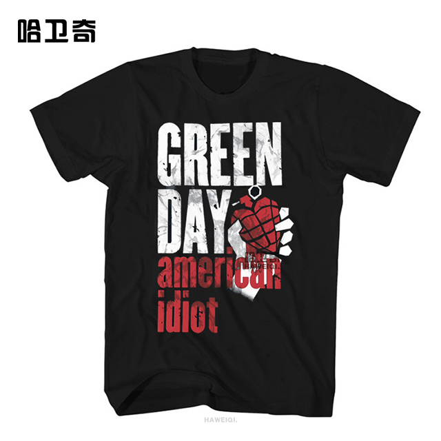 American Green Day Rock Band Short-Sleeved T-Shirt Hip-Hop Punk Pure Cotton Unisex Top American Green Day Rock Band Short-Sleeved T-Shirt Hip-Hop Punk Pure Cotton Unisex Top