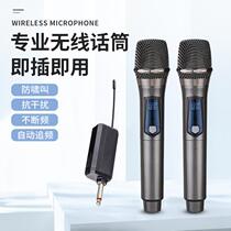Popular rechargeable wireless microphone one-to-two home karaoke outdoor audio karaoke stage ktv