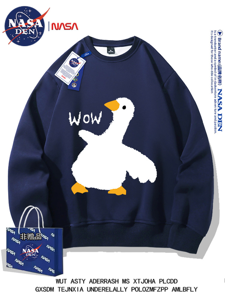 Nasa Co-Branded American-Style Crew Neck Long-Sleeve Sweatshirt for Men and Women, Autumn and Winter Warm Casual Loose Printed ins Jacket