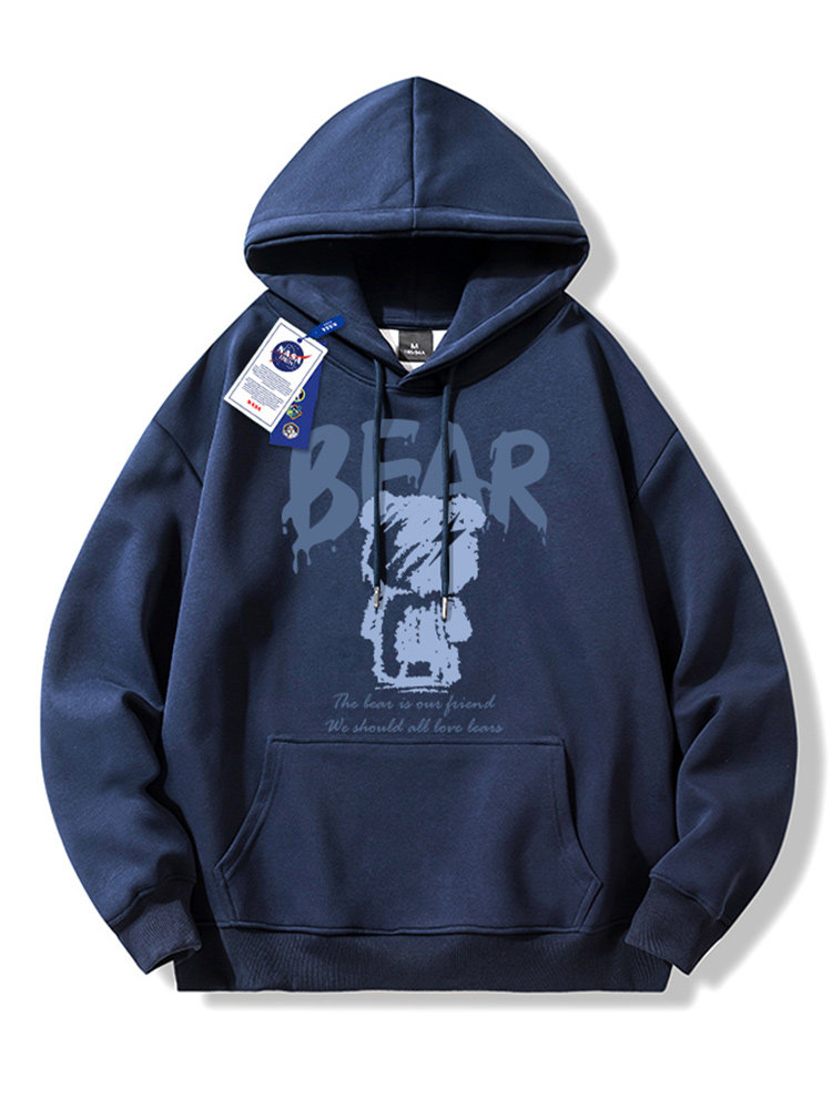 Nasa Collaboration Japanese-Style Simple Heavyweight Long-Sleeve Sweatshirt for Men and Women, Fashionable Casual Loose Versatile Hooded Top