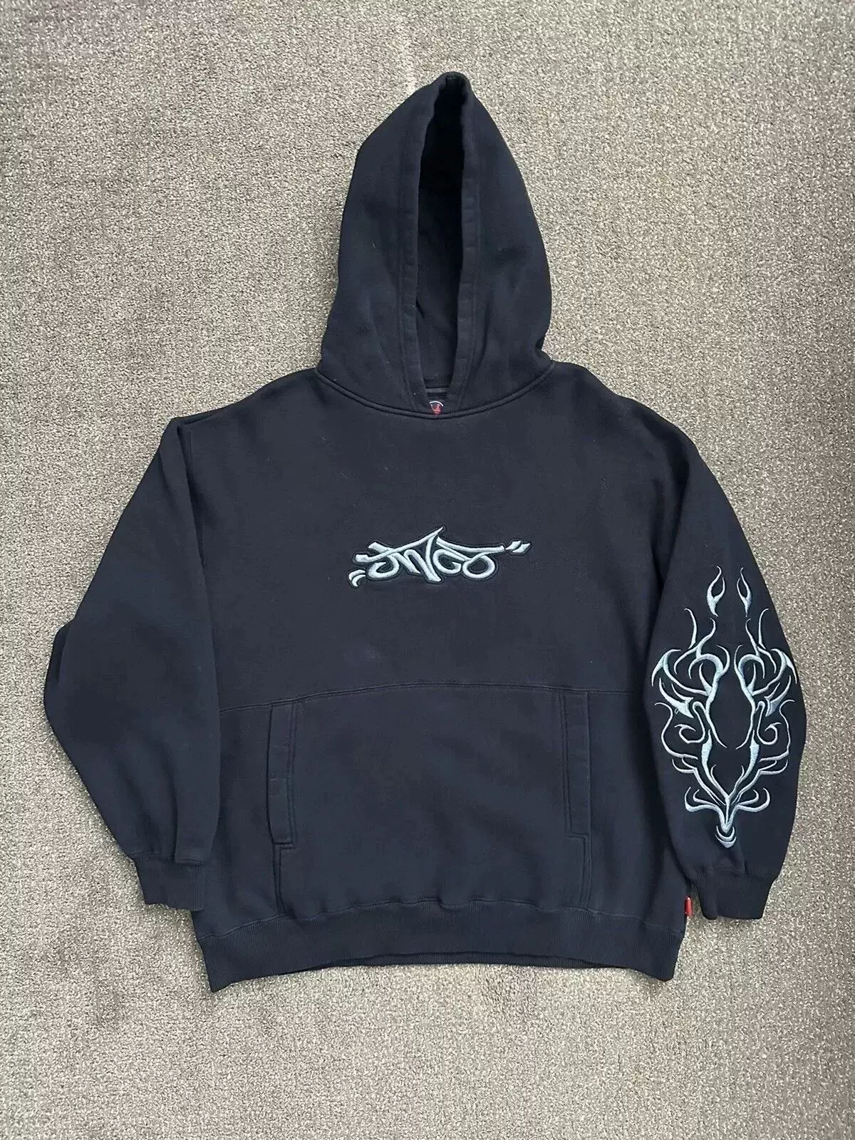 [JNCO худи Harajuku Хип-хоп номер 7 графика принт поверх]