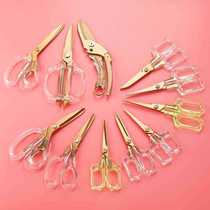 Lin Taizuo transparent creative foreign trade scissors office scissors handmade paper cutting kitchen bone scissors multi-functional powerful small scissors
