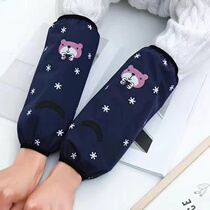 Housework autumn and winter waterproof long office sleeves for women cute bear students anti-fouling and anti-dirty work adult sleeves
