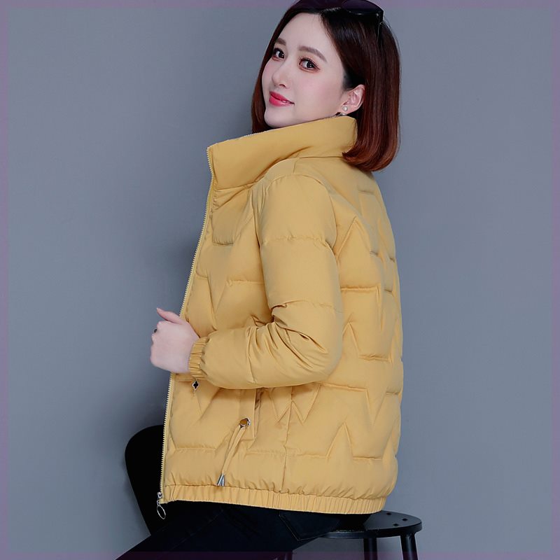 Winter thickened warm upright collar 100 hitch short cotton clothing Han version sashimi jacket foreign air fashion lady short cotton padded jacket-Taobao