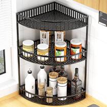 Condiment storage rack on the kitchen counter triangle storage rack stove corner condiment corner corner new storage rack