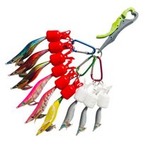 Storage set squid hook bait wood portable combination wooden