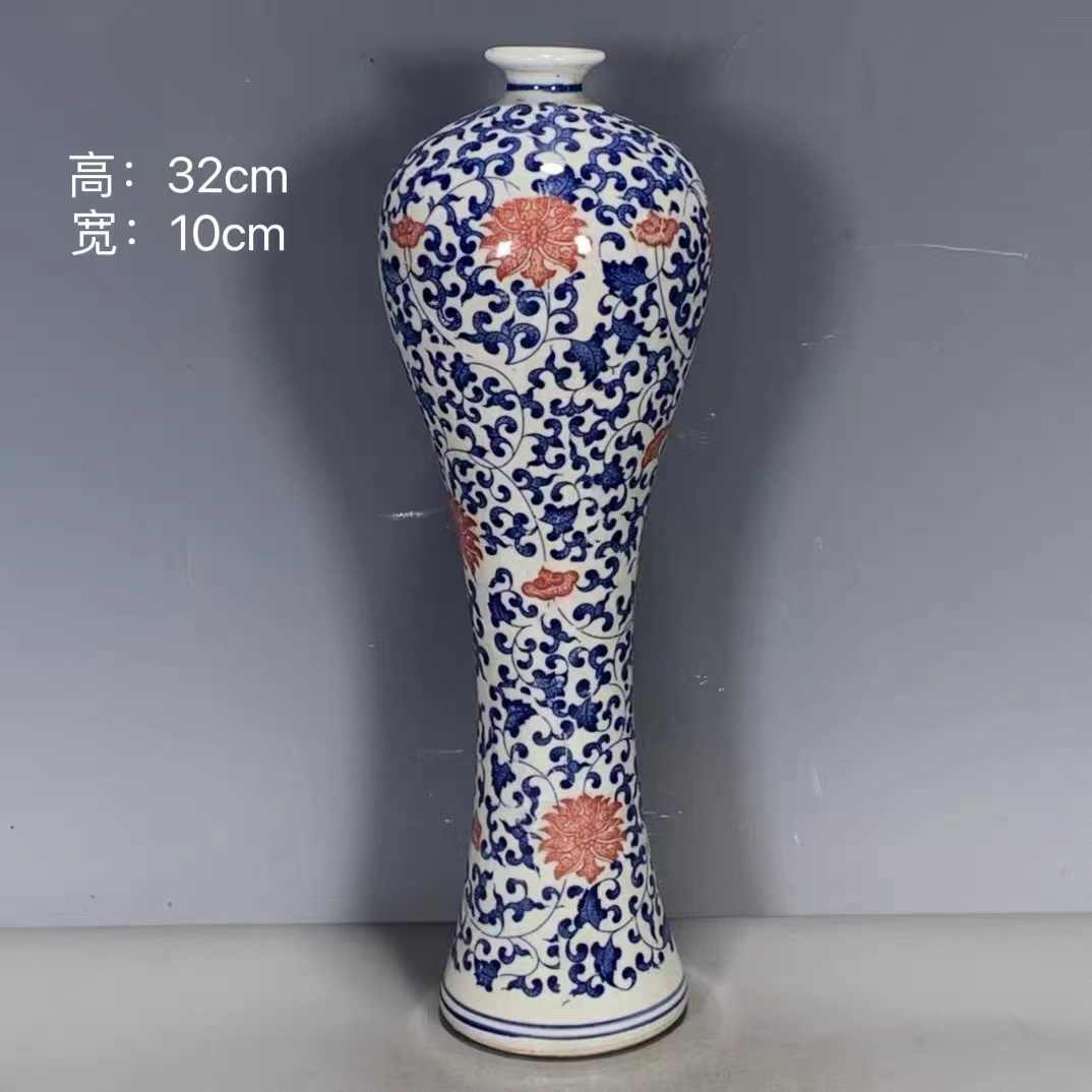 元・古陶磁器・青花・魚藻紋・罐』極細工・東洋彫刻・骨董品・古賞物