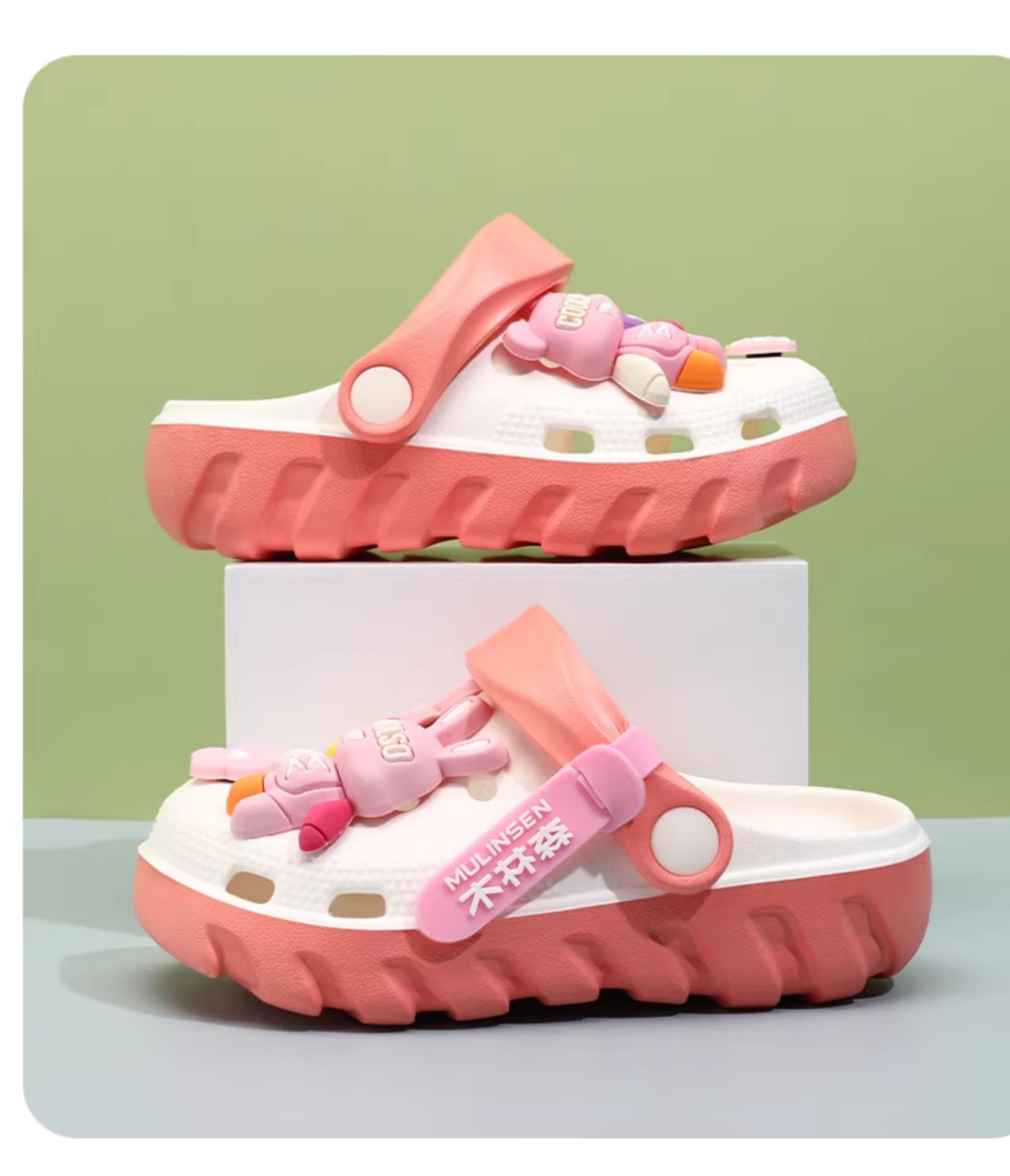 Mlskms-Vautid Girl Hole Shoes New Arrival Outdoor Non-Slip Kids Slippers Cherry Blossom Sandals Baby Girl Beach Shoes — 48