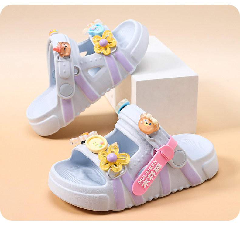 Mulinsen Girls' Sandals 2026 New Summer Children's Slippers for Older Kids, Suitable for Water, Non-Slip Girls' Sandals — 11