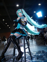 Hatsune Miku cos suit MIKU official suit Japanese girl anime silver patent leather JK womens cosplay suit