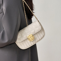 2024 new high-end texture rhombus chain bag fashionable and versatile single shoulder small gold ball crossbody bag genuine leather womens bag