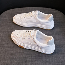 Genuine leather white shoes for women 2024 new womens shoes popular versatile basic flat white shoes spring student shoes