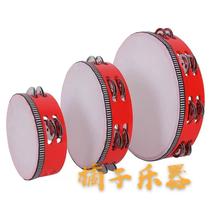 Customized Orff percussion instrument 6 inches 8 inches 10 inches double row tambourine childrens dance imitation sheepskin tambourine kindergarten