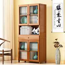 Living room solid wood bookcase household multi-layer simple bookshelf floor-standing bedroom storage rack storage cabinet childrens school