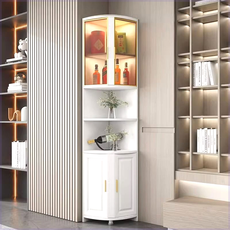Corner Cabinet, Triangular Corner Shelf, Corner Storage Rack, Corner Storage, Living Room, Bedroom, Arc-Shaped Right-Angle Side Cabinet Corner Cabinet, Triangular Corner Shelf, Corner Storage Rack, Corner Storage, Living Room, Bedroom, Arc-Shaped Right-Angle Side Cabinet