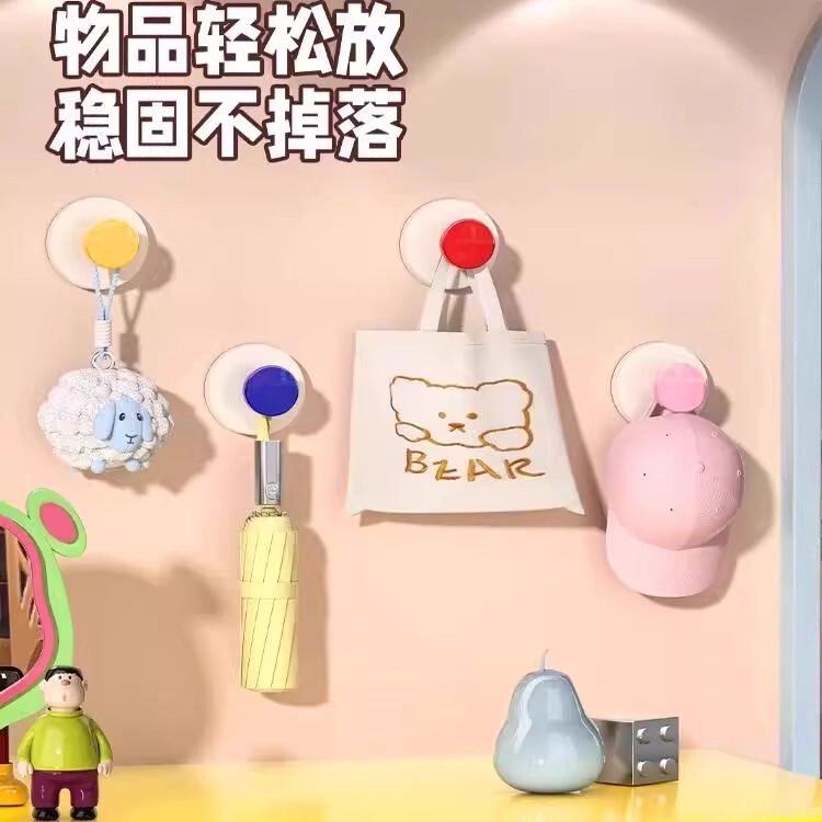 Dopamine-Colored Suction Cup Hooks, Sticky Hooks, Strong Load-Bearing, Traceless Hooks, No Need to Drill, Creative and Cute, for Student Dormitories Dopamine-Colored Suction Cup Hooks, Sticky Hooks, Strong Load-Bearing, Traceless Hooks, No Need to Drill, Creative and Cute, for Student Dormitories